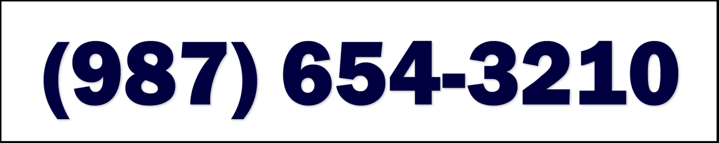 Phone Number Banner . 10ft x 2ft